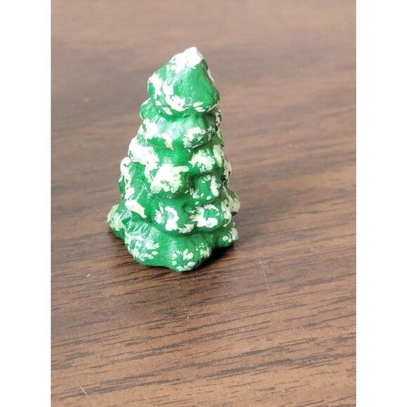 Ceramic mini pine tree no frosted Village accessory Xmas decor - Picture 1 of 4